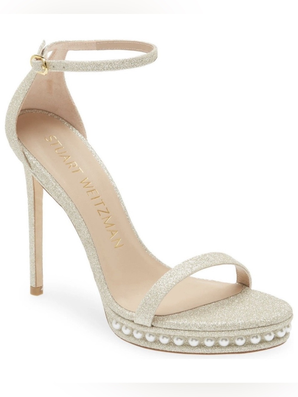 Stuart Weitzman Nudistdisco Pearl Heel Sz 5 B